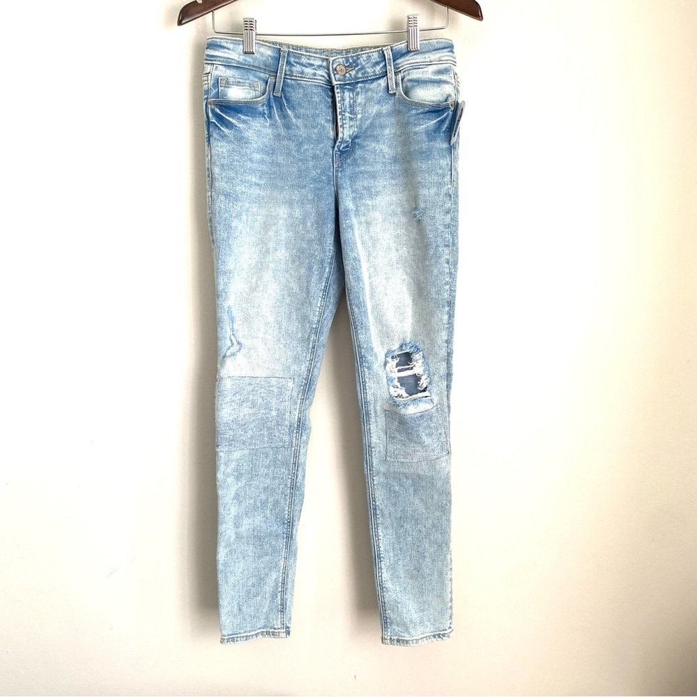 OLD NAVY NWT Womens 6 Light Wash Distressed Mid Rise Super Skinny Rockstar Jeans